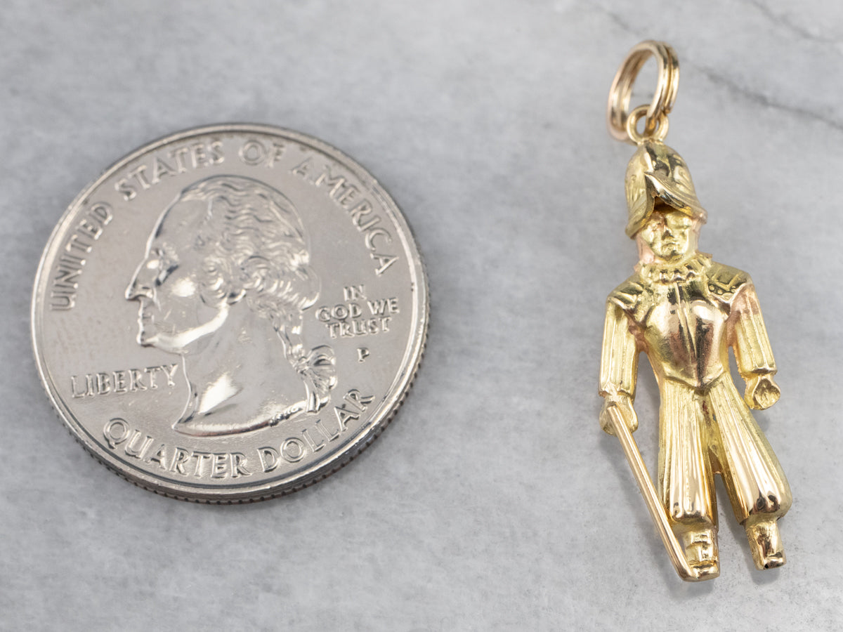 18K Gold Spanish Conquistador Charm Pendant