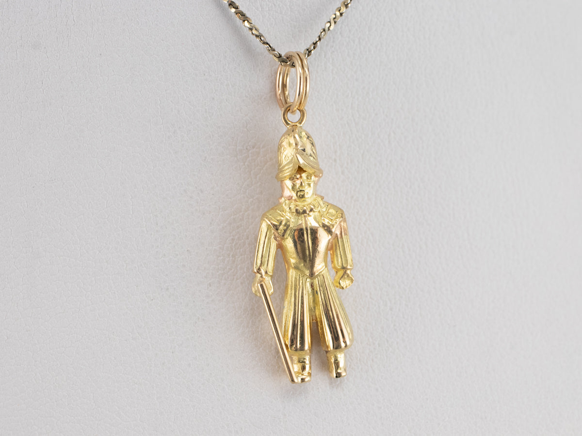 18K Gold Spanish Conquistador Charm Pendant