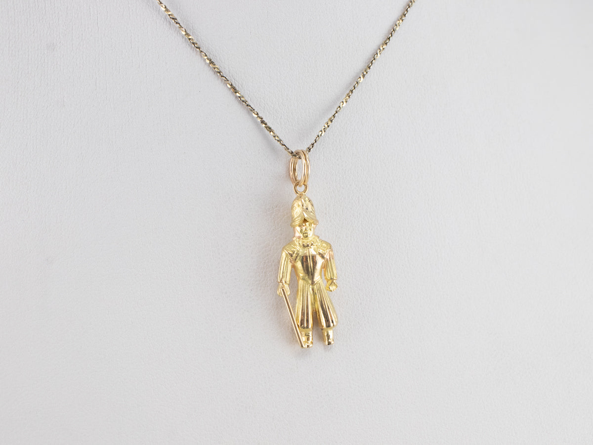 18K Gold Spanish Conquistador Charm Pendant