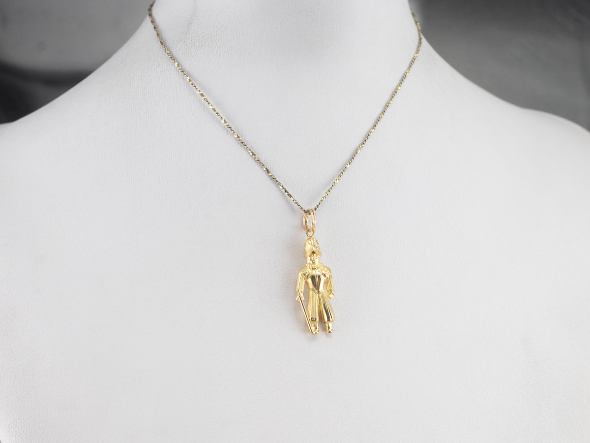 18K Gold Spanish Conquistador Charm Pendant