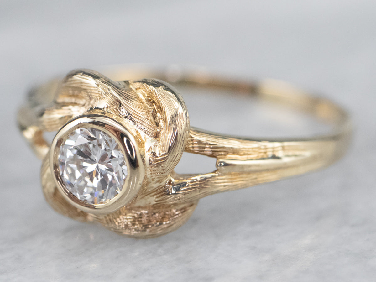 Vintage Diamond Lover's Knot Engagement Ring