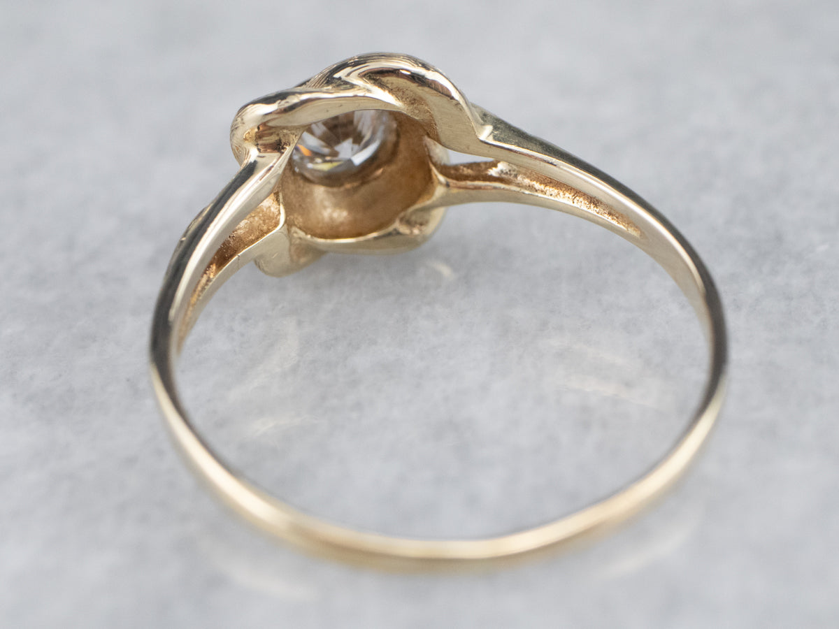 Vintage Diamond Lover's Knot Engagement Ring