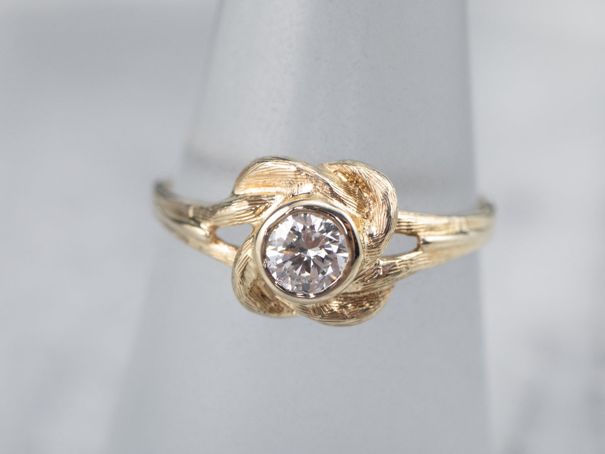 Vintage Diamond Lover's Knot Engagement Ring