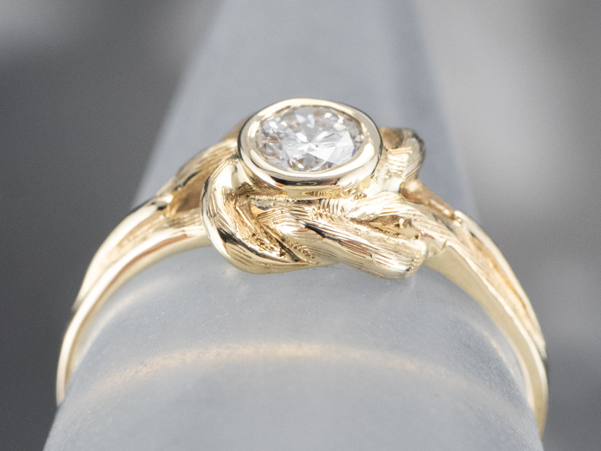 Vintage Diamond Lover's Knot Engagement Ring