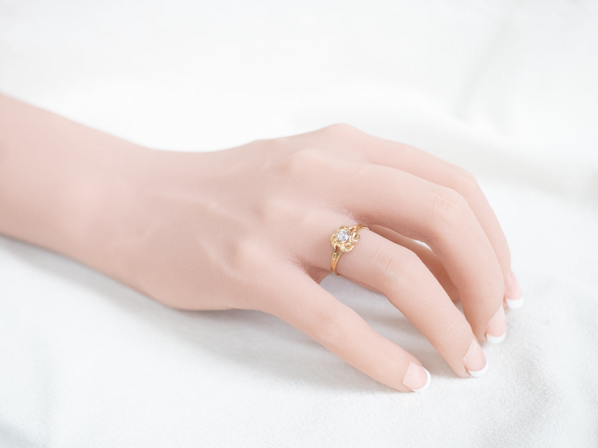Vintage Diamond Lover's Knot Engagement Ring