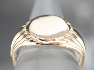 Unisex Antique Gold Signet Ring