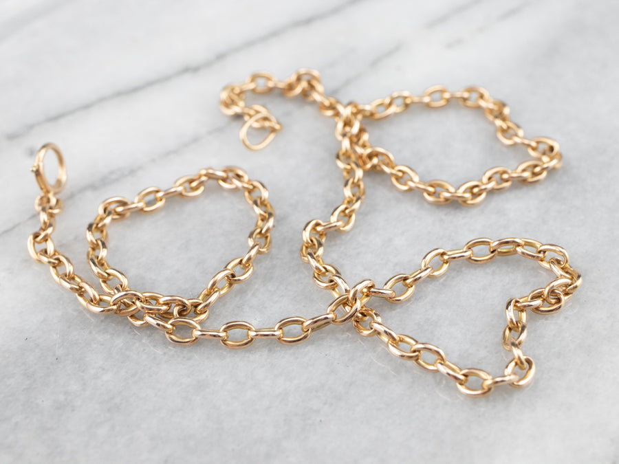 Vintage Oval Link Chain Necklace