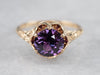 Victorian Purple Sapphire Solitaire Ring
