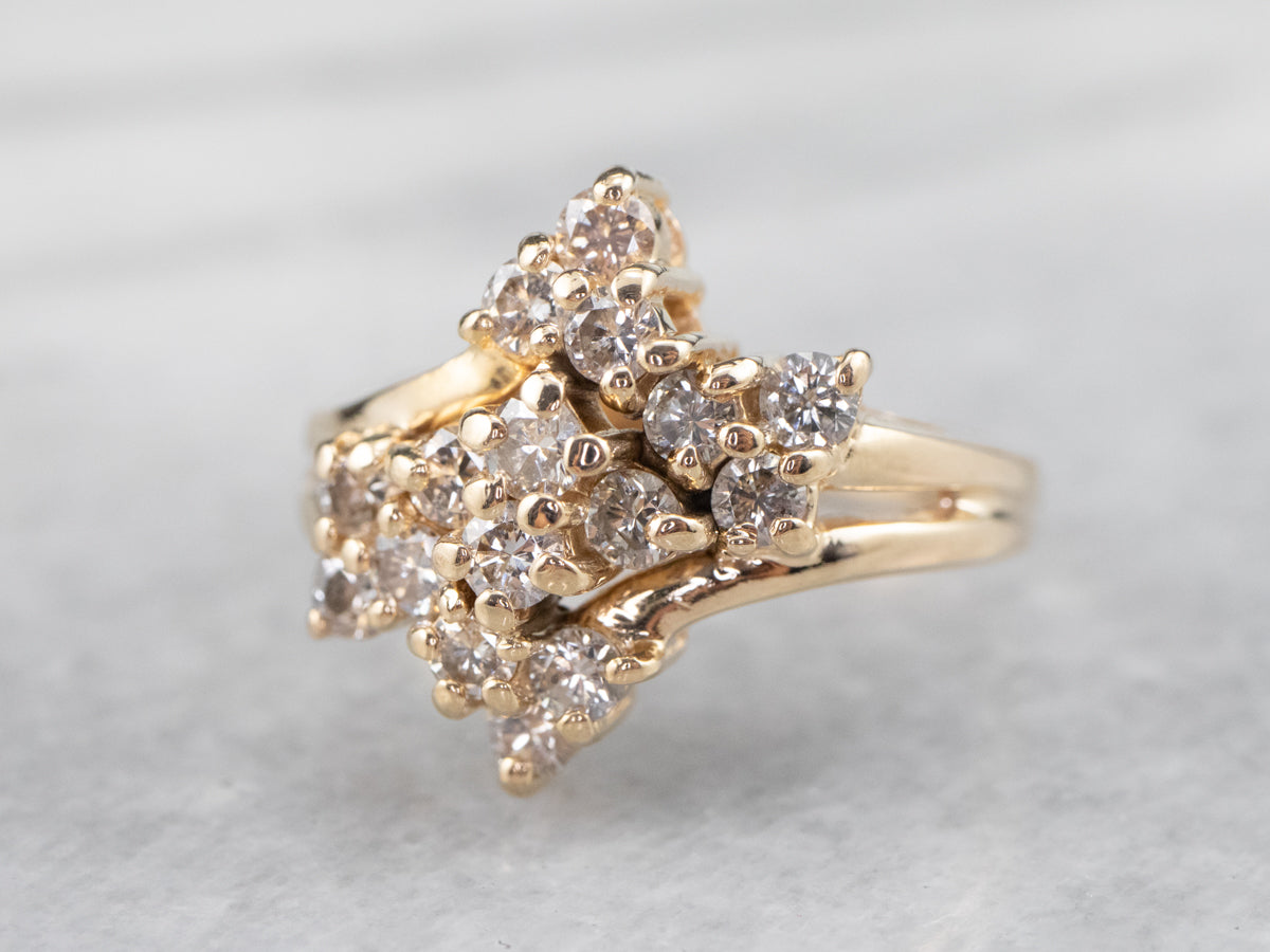 Vintage Gold Diamond Cluster Ring