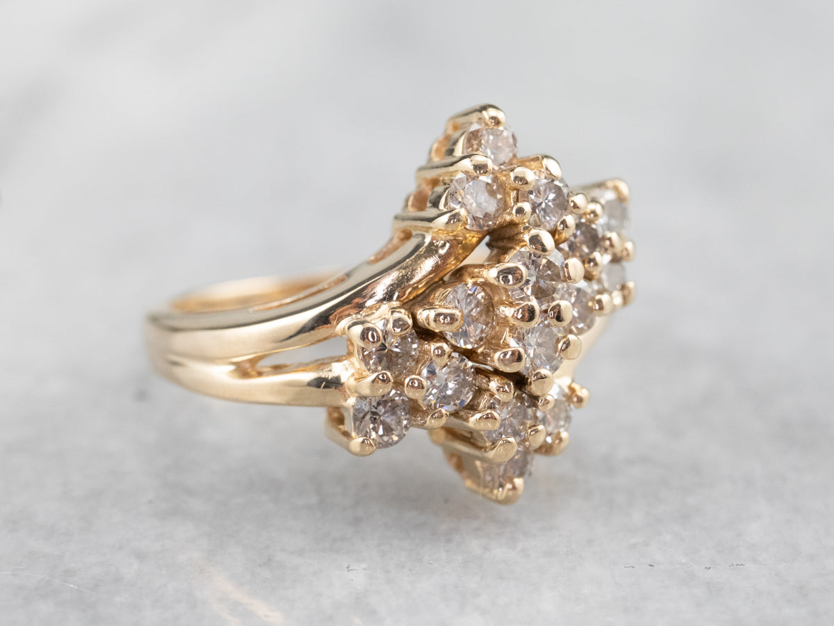Vintage Gold Diamond Cluster Ring