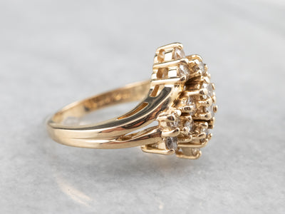 Vintage Gold Diamond Cluster Ring