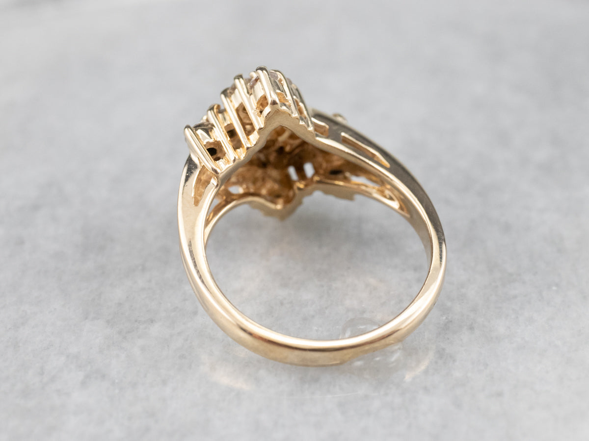 Vintage Gold Diamond Cluster Ring