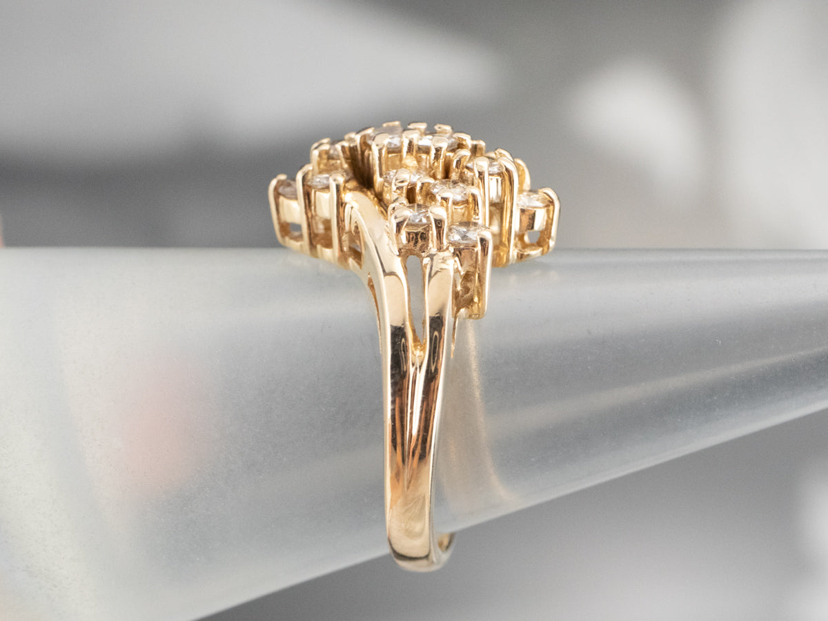 Vintage Gold Diamond Cluster Ring