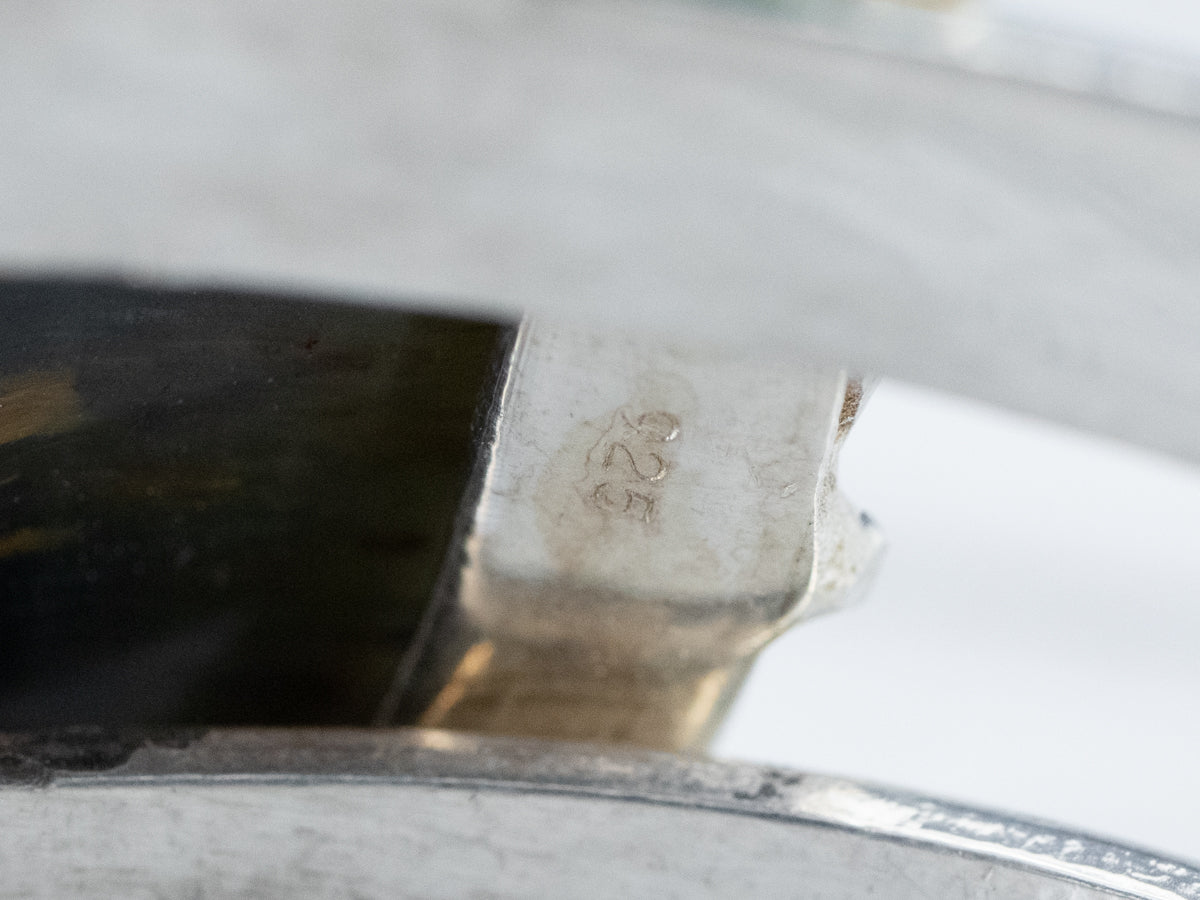 Sterling Silver Ornate Tigers Eye Cuff Bracelet