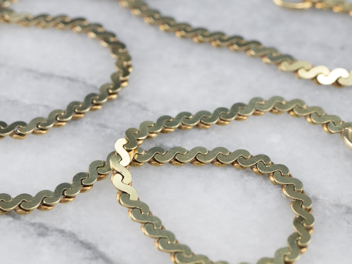 14K Yellow Gold Serpentine Chain Necklace