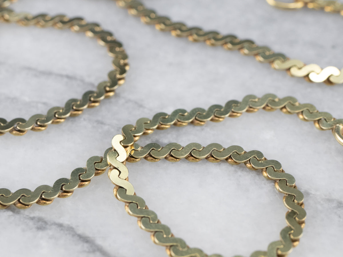 Serpentine necklace - gold plated