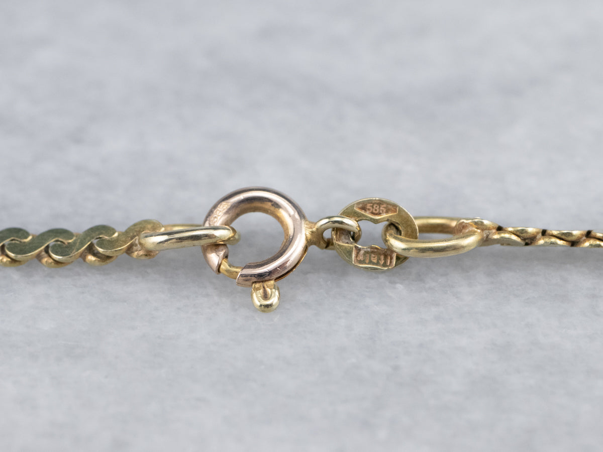 14K Yellow Gold Serpentine Chain Necklace