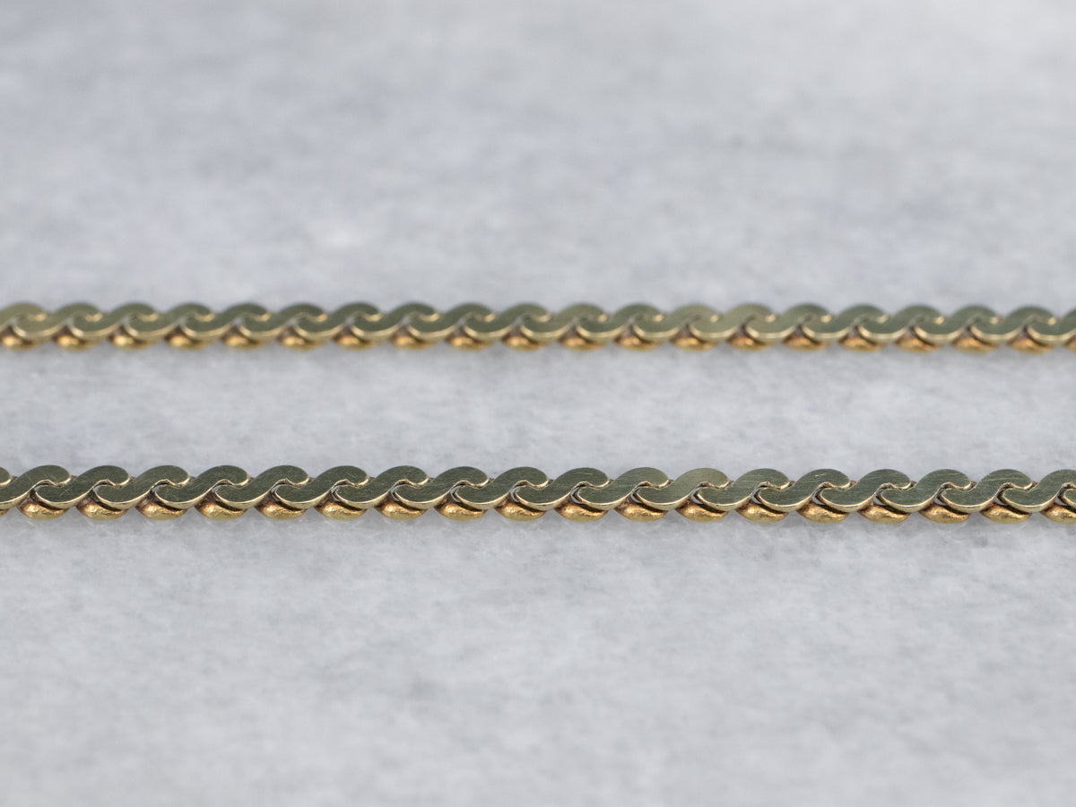 14K Yellow Gold Serpentine Chain Necklace