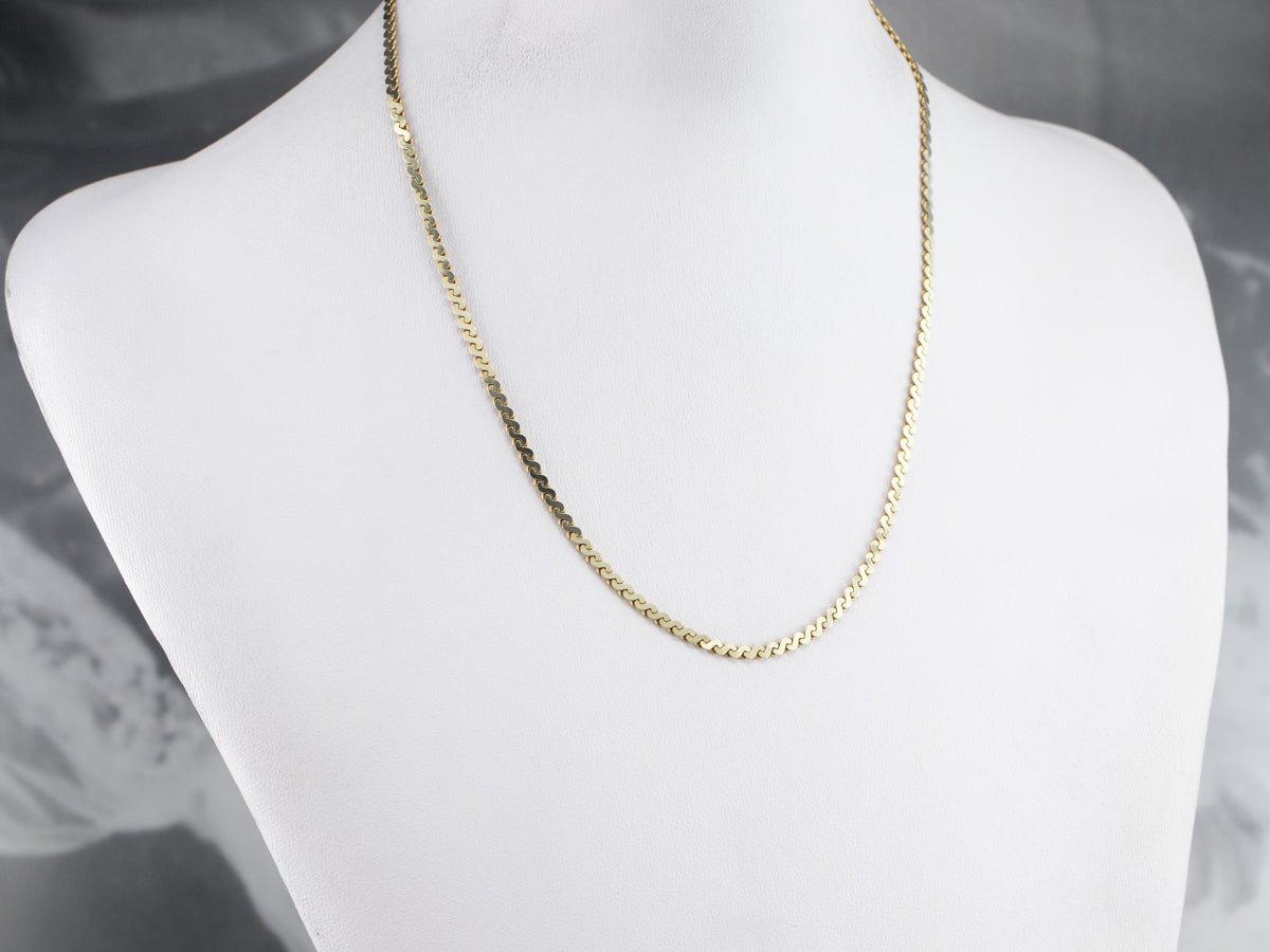 14K Yellow Gold Serpentine Chain Necklace