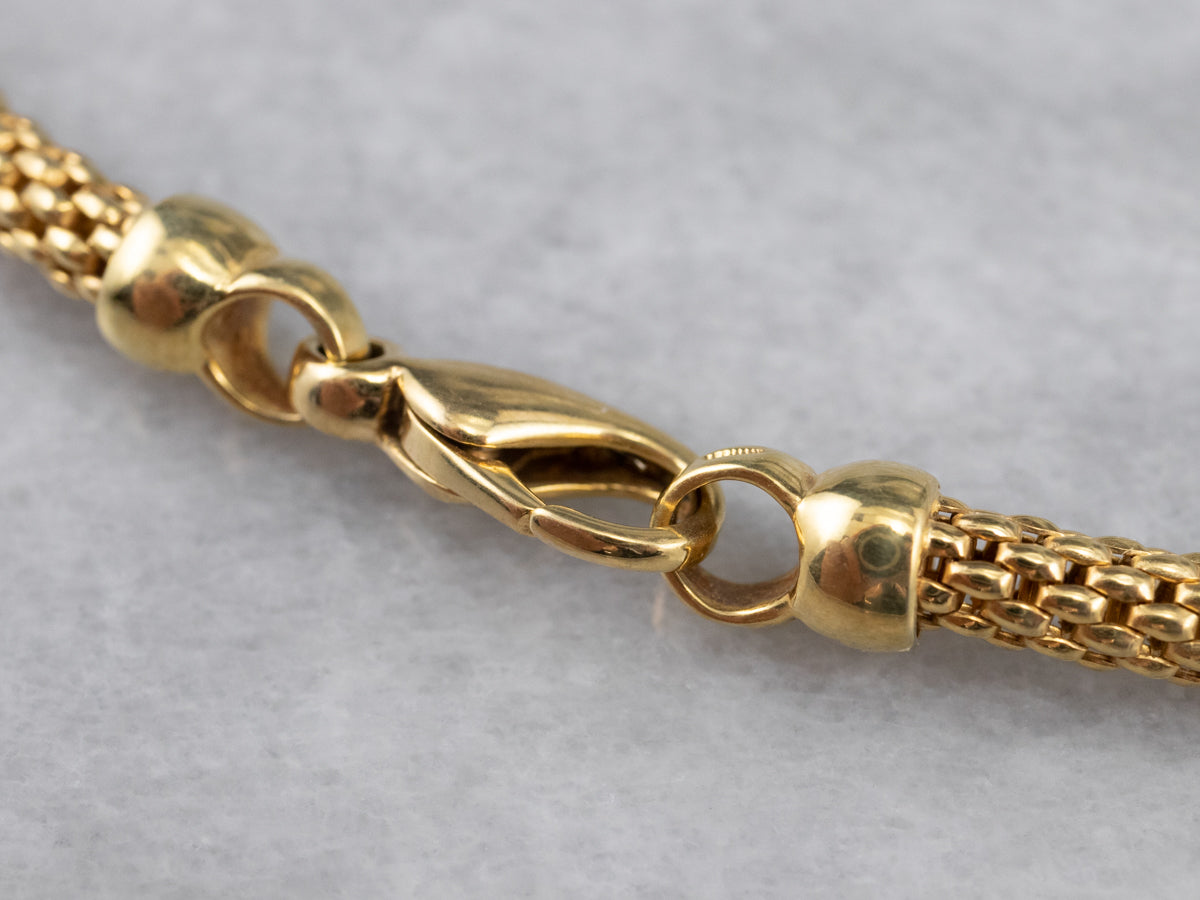 Yellow Gold Woven Popcorn Chain
