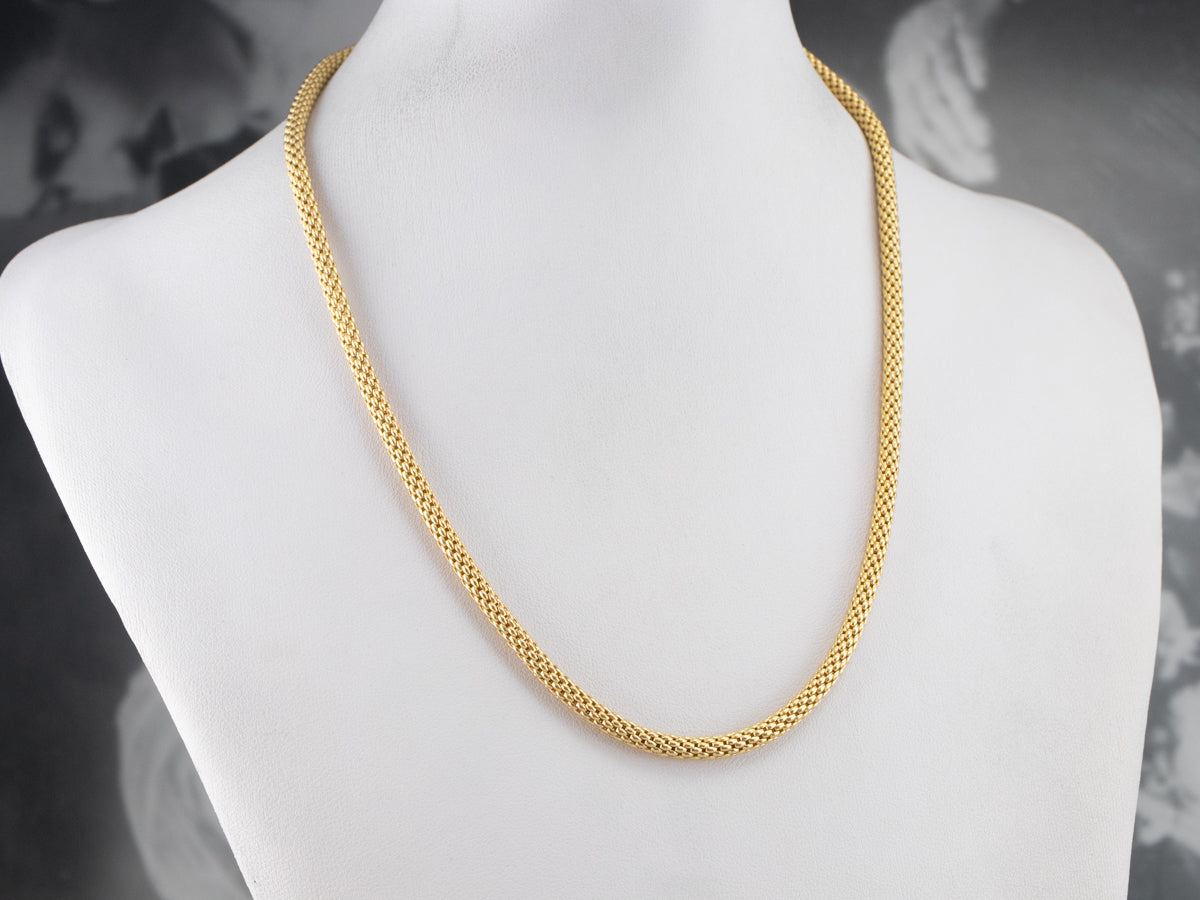 Yellow Gold Woven Popcorn Chain