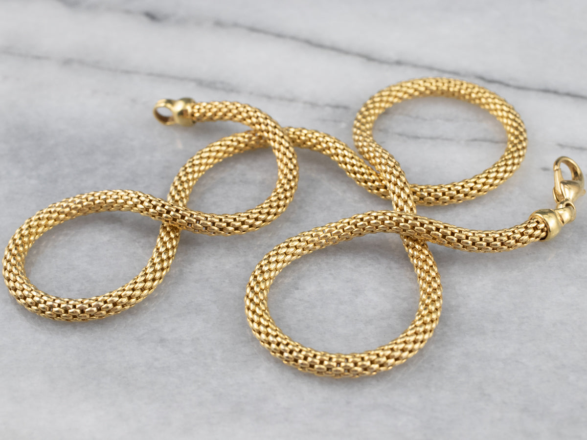 Yellow Gold Woven Popcorn Chain
