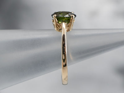 Green Tourmaline Solitaire Ring