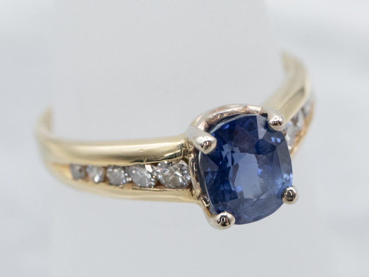 True Azure Ceylon Sapphire and Diamond Ring