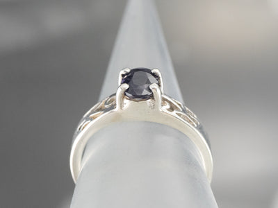 Sterling Silver Iolite Solitaire Ring