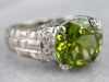 Peridot and Diamond Cocktail Ring