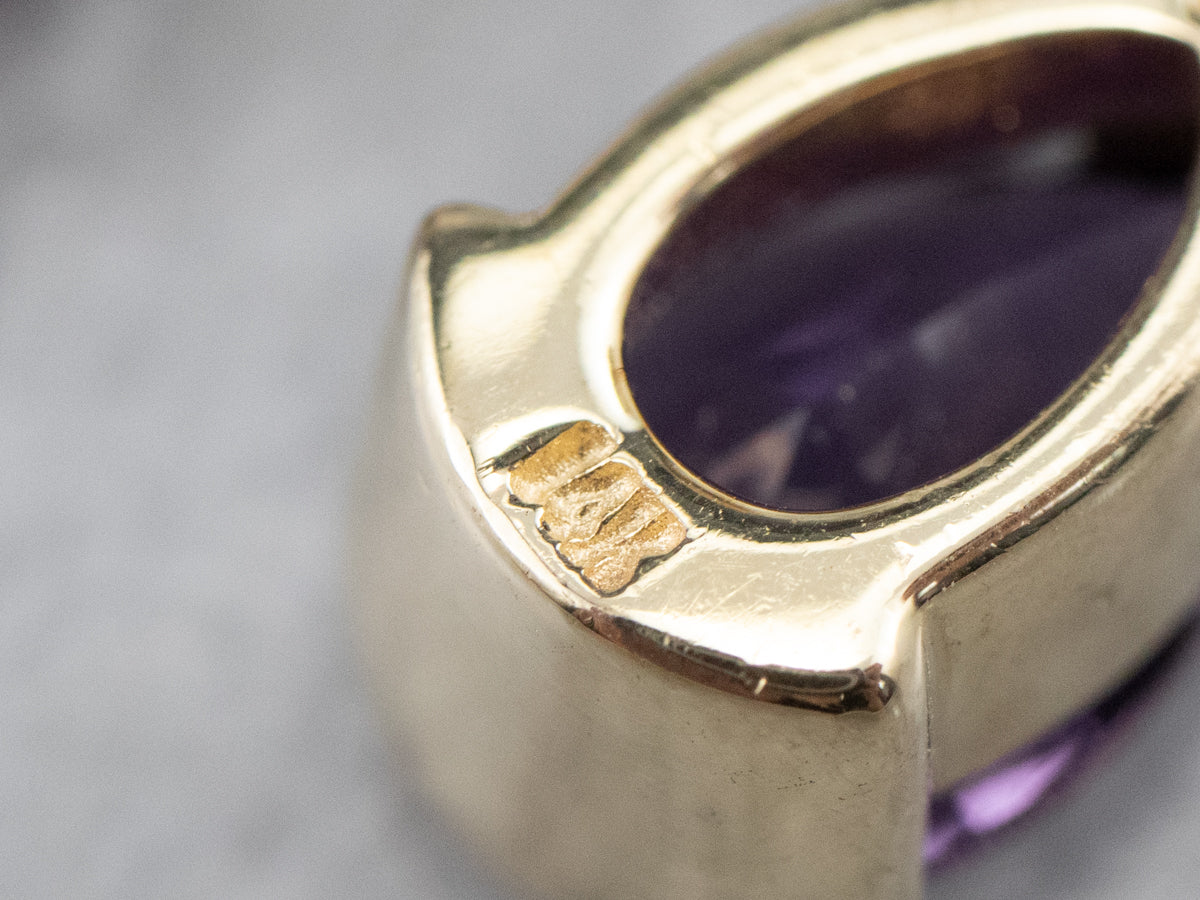 Sweetheart Amethyst and Diamond Drop Earrings