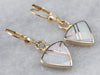 Gold Opal Intarsia Drop Earrings