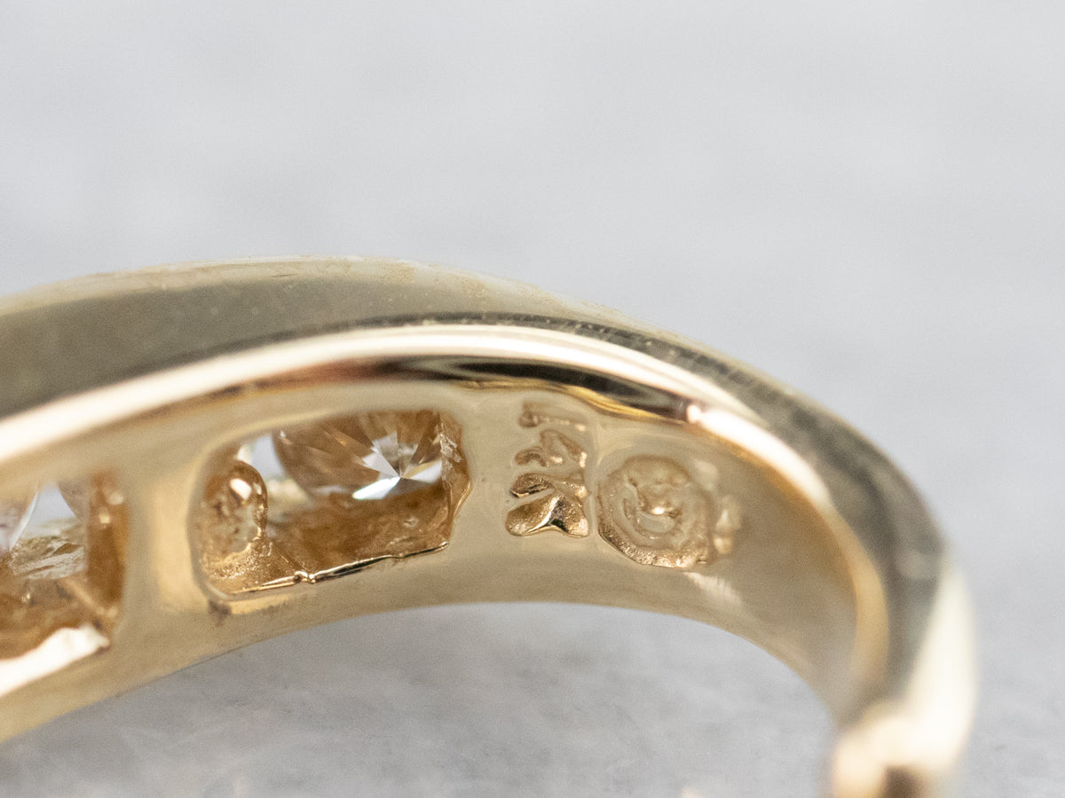 Yellow Gold Diamond Drop Earrings