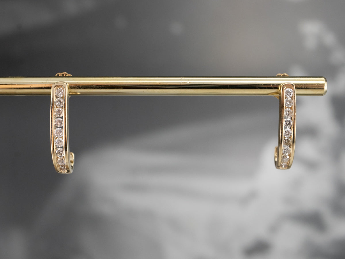 Yellow Gold Diamond Drop Earrings