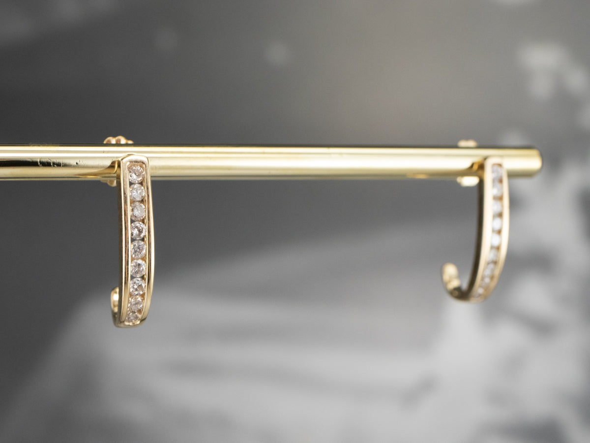 Yellow Gold Diamond Drop Earrings