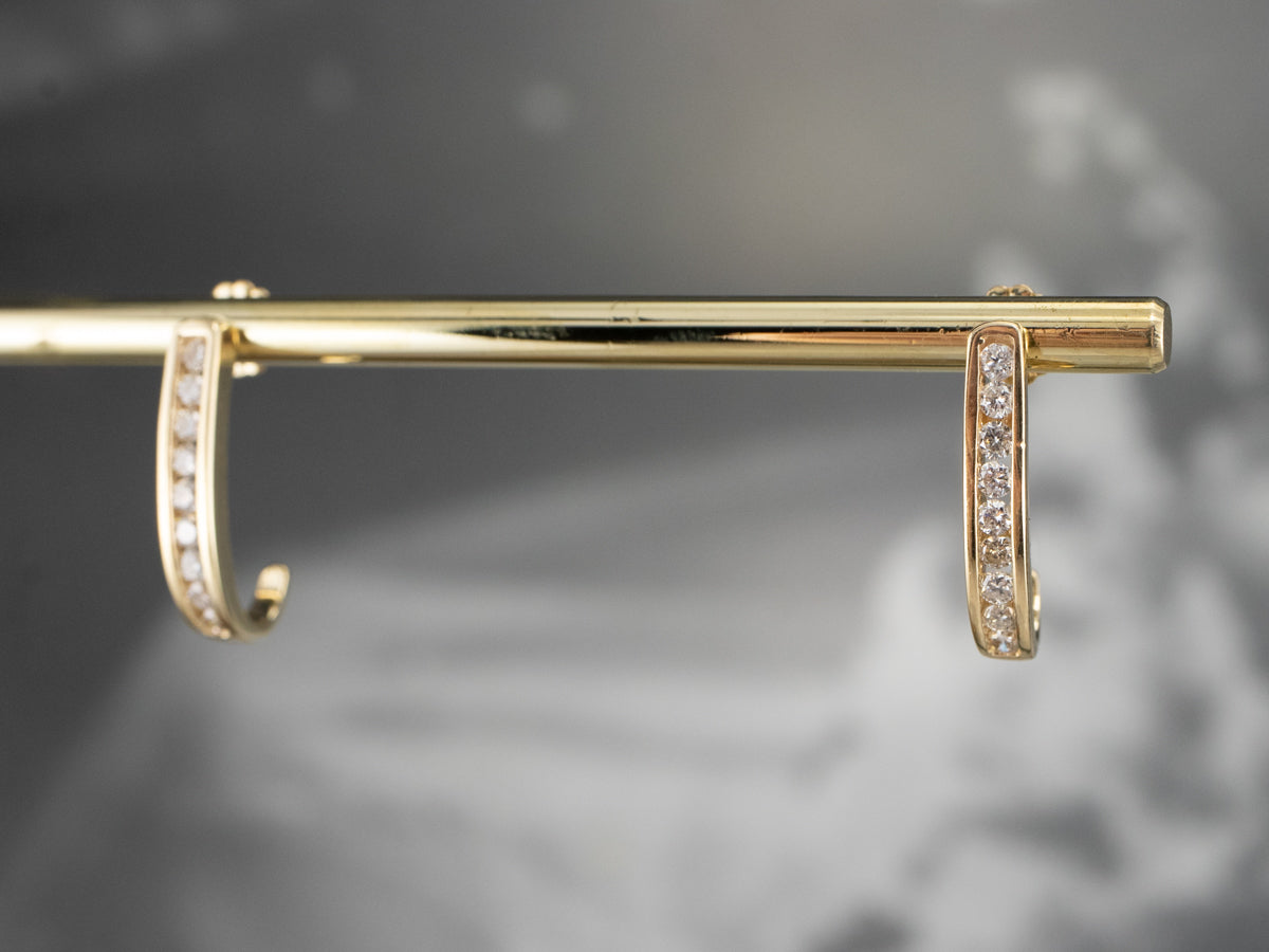 Yellow Gold Diamond Drop Earrings