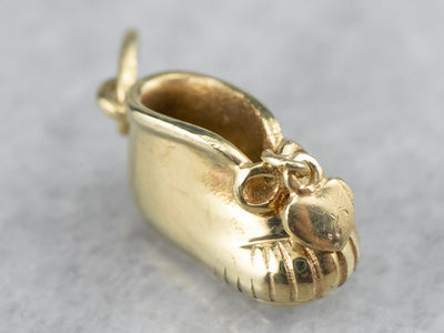 Vintage Gold Baby Shoe Charm