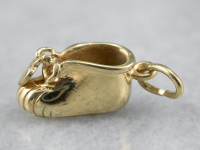 Vintage Gold Baby Shoe Charm