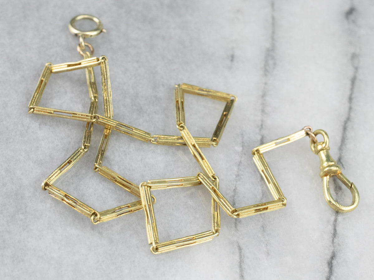 Vintage Bar Link Pocket Watch Chain