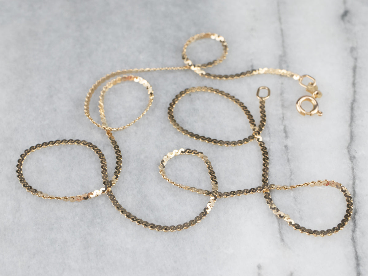 14K Yellow Gold Serpentine Chain