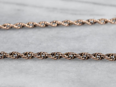 Thick Rose Gold Rope Chain Necklace