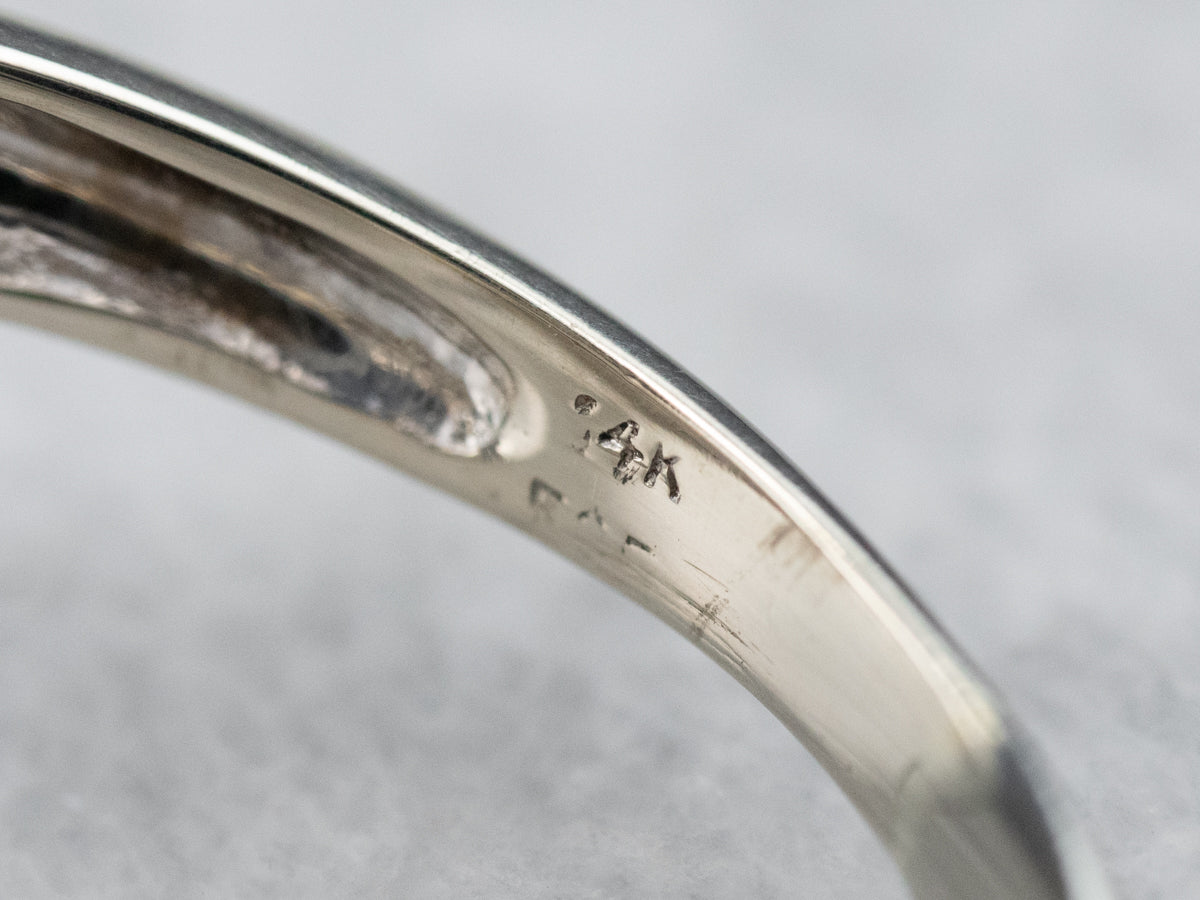 Modernist Black and White Diamond Dinner Ring