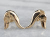 Gold Greyhound Head Stud Earrings