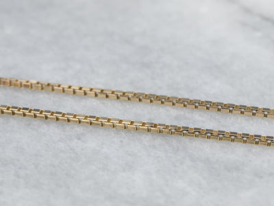 Sleek Gold Box Chain Necklace