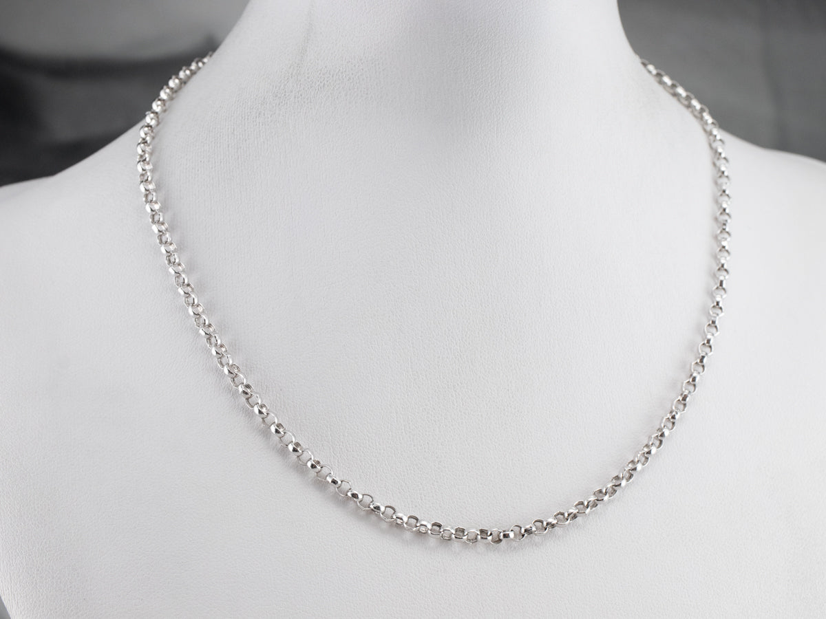 White Gold Rolo Chain