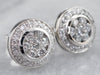 18K White Gold Diamond Cluster Stud Earrings