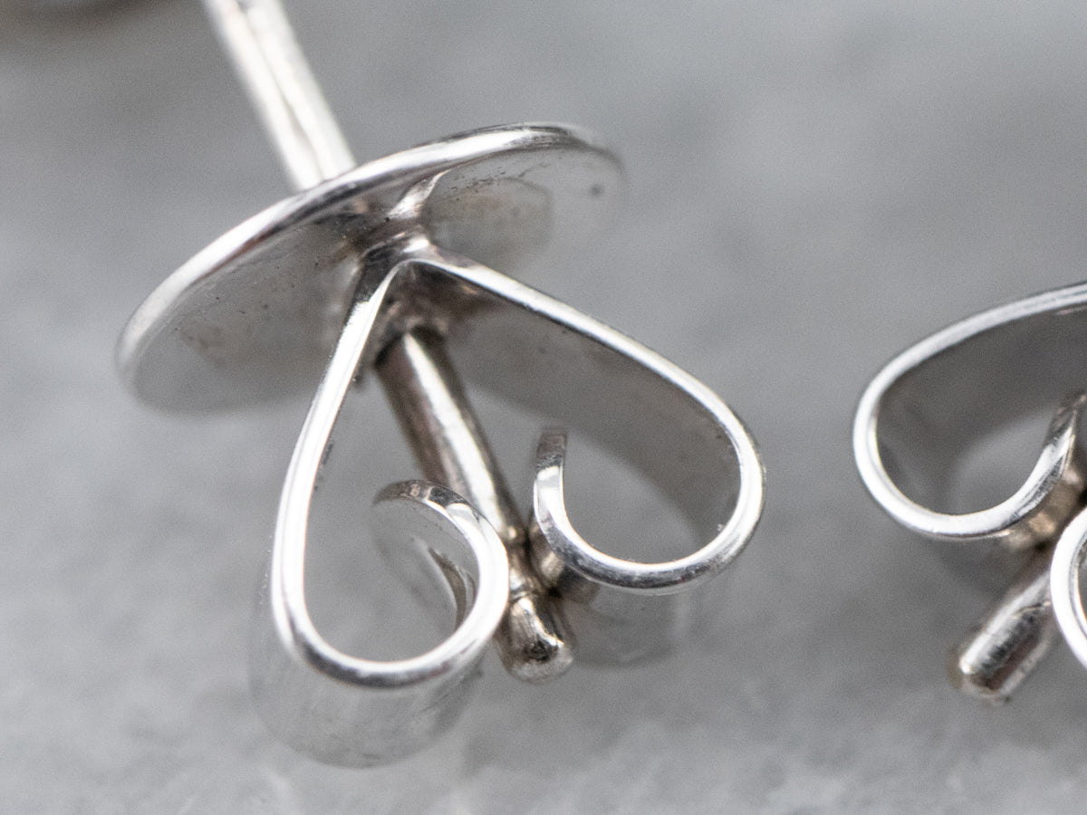 18K White Gold Diamond Cluster Stud Earrings