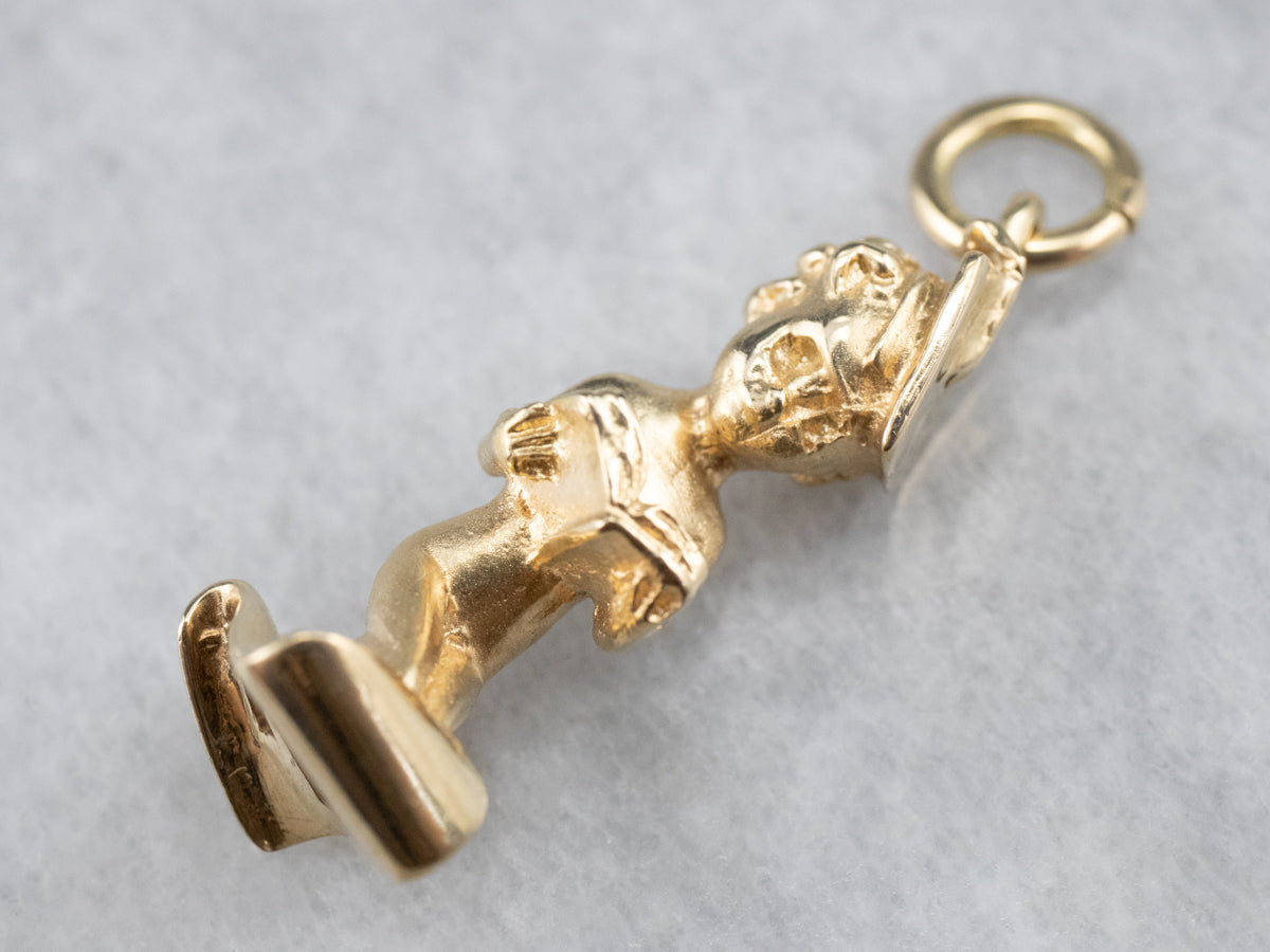 Vintage Gold Cherub Charm Pendant