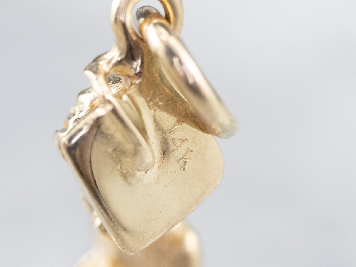 Vintage Gold Cherub Charm Pendant