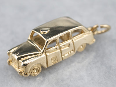 Gold Corgi London Taxi Charm